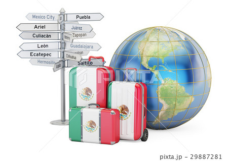 Mexico travel concept. Suitcases with Mexican flag 29887281