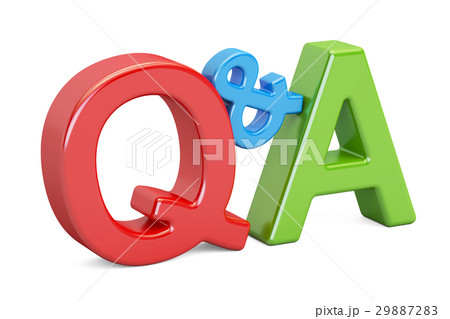 Q&A colored text, 3D rendering 29887283