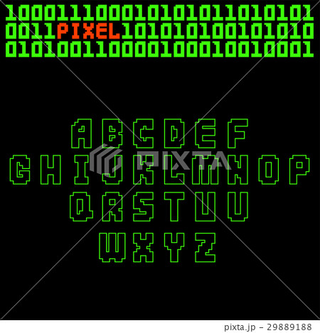 Pixel Retro Font Video Computer Game Design 8 Bitのイラスト素材 2981