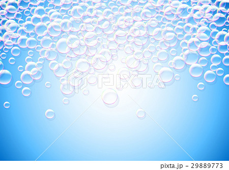 Soap bubbles abstract blue background with rainbow 29889773