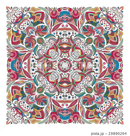 Design for square pocket, shawl, textile. Vector 29890264