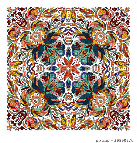 Design for square pocket, shawl, textile. Vector 29890276