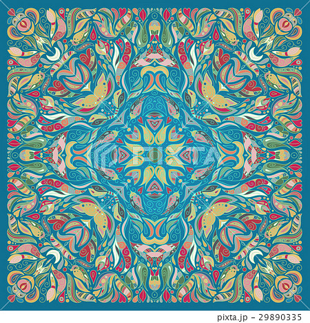 Vector ornament floral Bandana Print, silk neck Vector ornament floral Bandana Print, silk neck 29890335