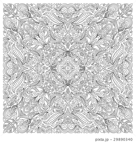 Coloring book page for adult, square form. Vector Coloring book page for adult, square form. Vector 29890340