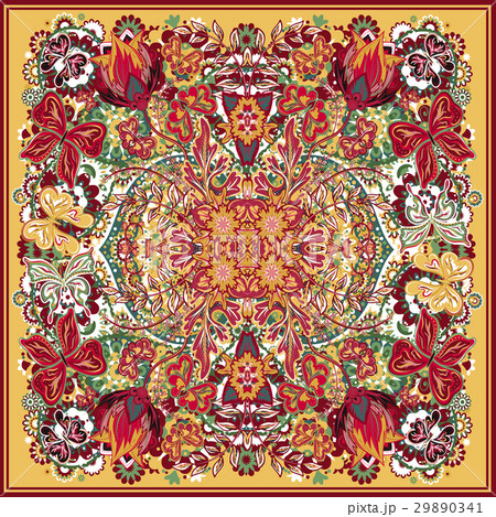 Design for square pocket, shawl, textile, scarf Design for square pocket, shawl, textile, scarf 29890341