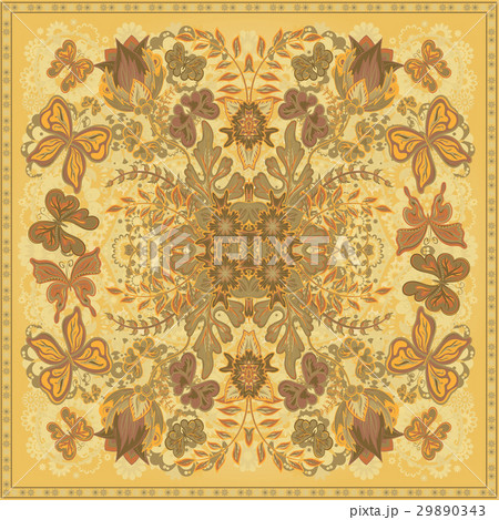 Design for square pocket, shawl, textile, scarf 29890343