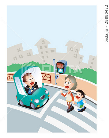 高齢者の交通安全イラストのイラスト素材