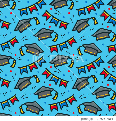 Graduation caps vector seamless pattern Graduation caps vector seamless pattern 29891484