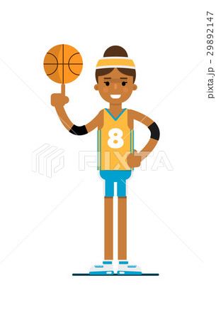 Young black woman basketball player with ball Young black woman basketball player with ball 29892147