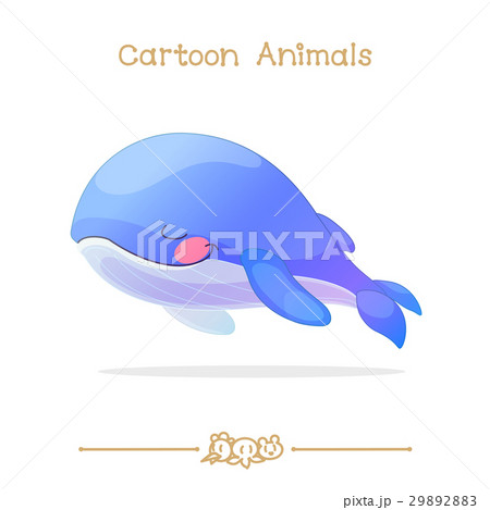 Toons series cartoon animals: sleeping blue whale Toons series cartoon animals: sleeping blue whale 29892883