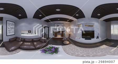 3d render of the interior design of a living roomのイラスト素材 [29894007] - PIXTA