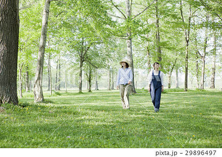 ハイキングする女性 29896497