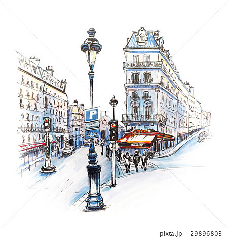 Paris in the winter morning, Franceのイラスト素材 [29896803] - PIXTA