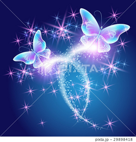 【hiromin♪(プロフ必読‼️　可愛らしい蝶々キラキラデザイン Butterfly with glowing fireworkのイラスト素材 [29898418] - PIXTA