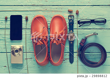 Flat lay of men's casual outfits,fashion accessory 29898812