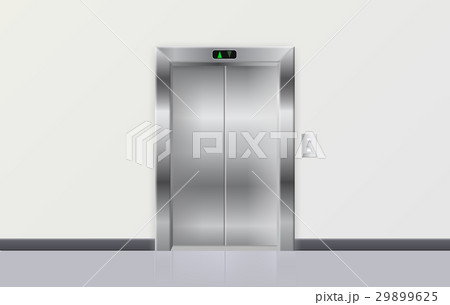 Elevator. Metal closed doors 29899625