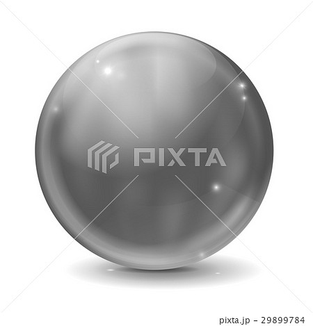 Graphite gray glass ball. Shiny sphere 29899784