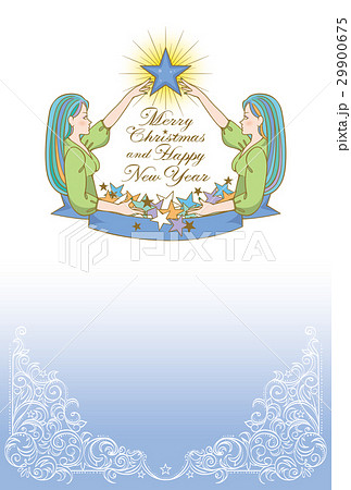 クリスマス 年末年始 メッセージカードのイラスト素材