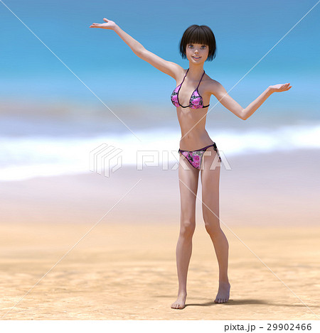 水着の女性 夏イメージ Perming3dcg イラスト素材のイラスト素材