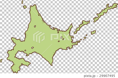 日本地図 北海道のイラスト素材