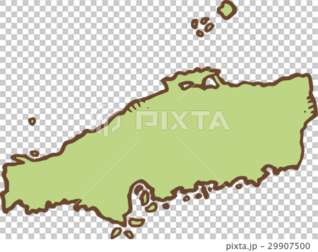 日本地図 中国地方のイラスト素材