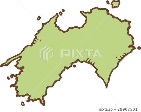 日本地図 四国地方のイラスト素材