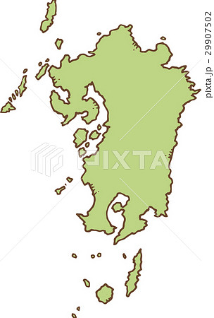 日本地図 九州地方のイラスト素材 29907502 Pixta