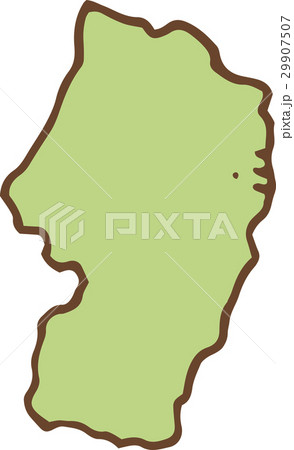 日本地図 山形県のイラスト素材