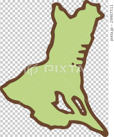 日本地図 茨城県のイラスト素材