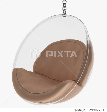 bubble sofa in glass on isolated white in 3D 29907701