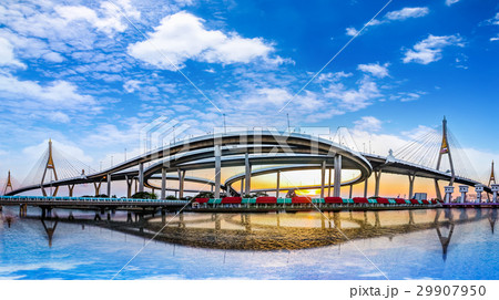 Panorama view of "Bhumiphol" highway bridge 29907950
