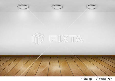 Spotlight room white wall with wooden floor. Spotlight room white wall with wooden floor. 29908197