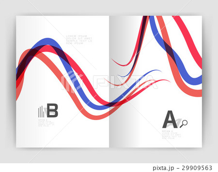 Business brochure flyer tempalate, wave and line 29909563