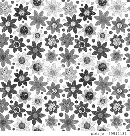 Simple floral pattern, seamless vector background. 29912181