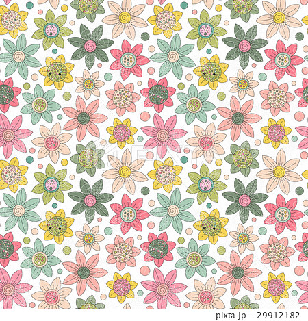 Simple floral pattern, seamless vector background. 29912182