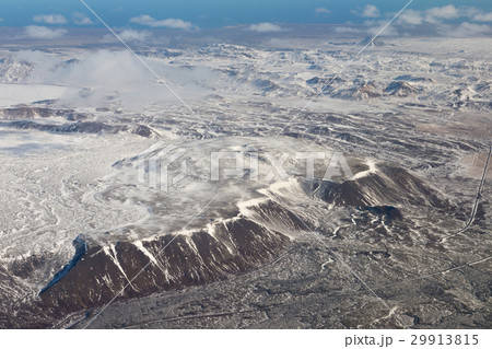 Top view winter mountain Iceland Top view winter mountain Iceland 29913815