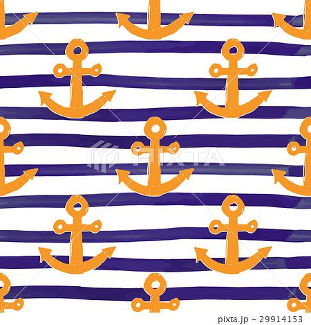 Anchor on Lines Seamless Pattern Vector 29914153
