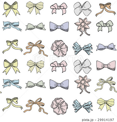 Seamless pattern with hand drawn bows vector Seamless pattern with hand drawn bows vector 29914197