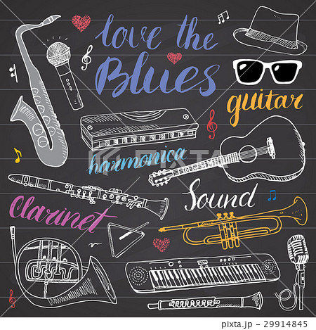Music Instruments Set. Hand Drawn Sketch, Vector Music Instruments Set. Hand Drawn Sketch, Vector 29914845