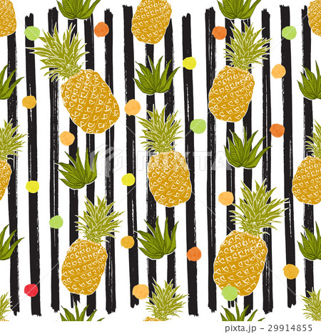 Pineapple sketch striped Seamless Pattern Vector Pineapple sketch striped Seamless Pattern Vector 29914855