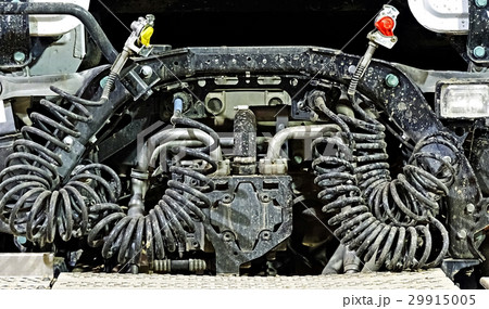 Compressed air spiral hoses of a truck Compressed air spiral hoses of a truck 29915005