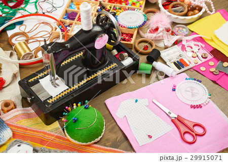 sewing accessories for handmade top view sewing accessories for handmade top view 29915071