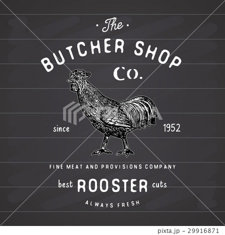 Butcher Shop vintage emblem rooster meat vector 29916871