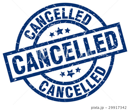 cancelled blue round grunge stamp 29917342
