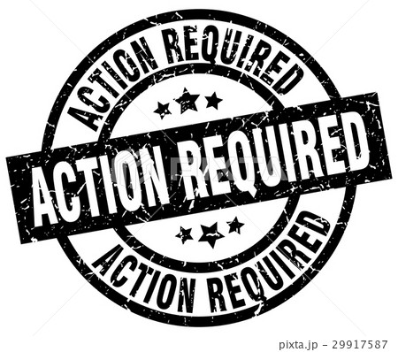action required round grunge black stamp 29917587