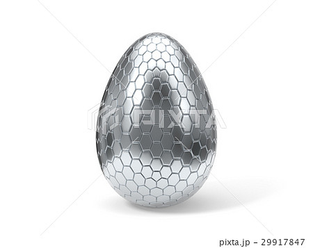 3d illustration of hexagon plated easter egg. 29917847