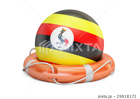 Lifebelt with Uganda flag, safe, help and protect 29918172