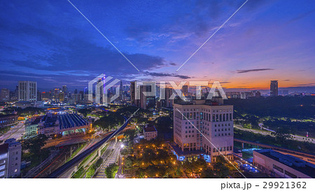 Aerial view of sunrise blue hour at Kuala Lumpur Aerial view of sunrise blue hour at Kuala Lumpur 29921362