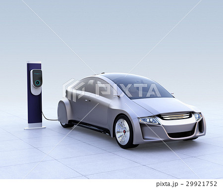 急速充電器で充電する電気自動車のイメージ 急速充電器で充電する電気自動車のイメージ 29921752