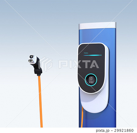 EV急速充電スタンドと充電コネクタのイメージ 29921860